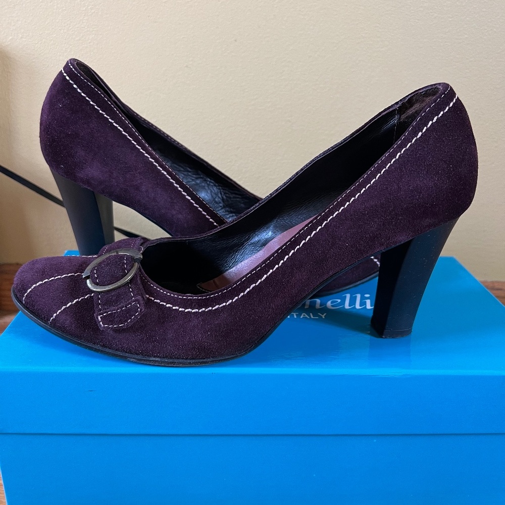 Max Monelli Eggplant Purple Suede Heel